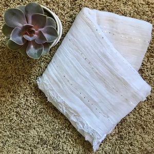 Sheer White Infinity Scarf